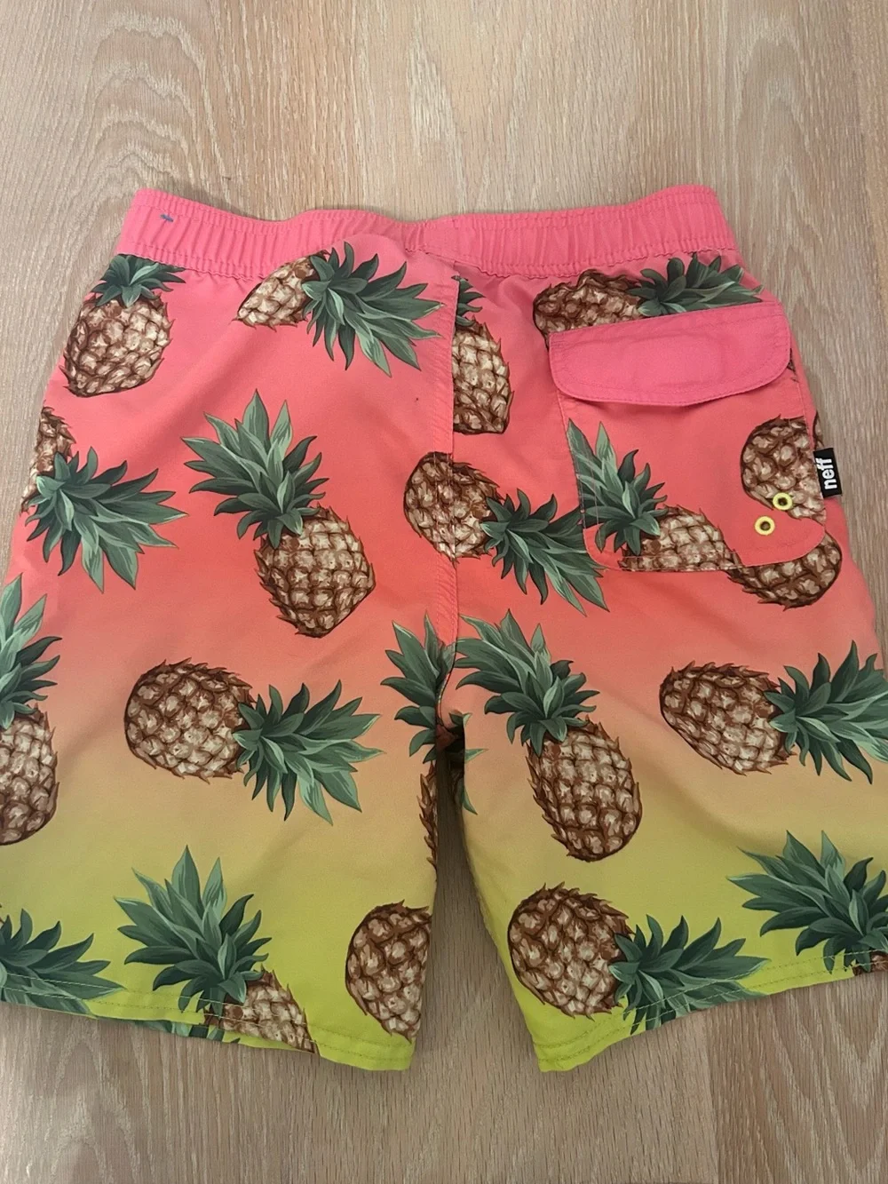 Neff Kids Pineapple Swim Trunks - Pink to Yellow Gradient